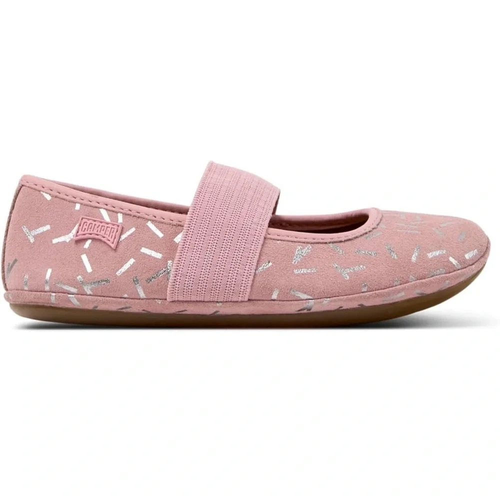 Camper Pink Mary Jane Shoes with Silver Sparkle Accents - Picture 3 of 6